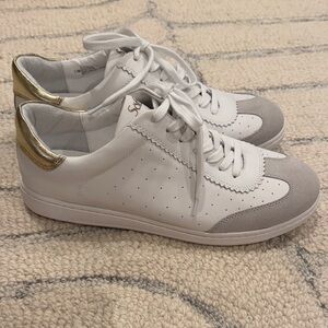 Sofft Regina Women's White and Gold Sneakers 11 New